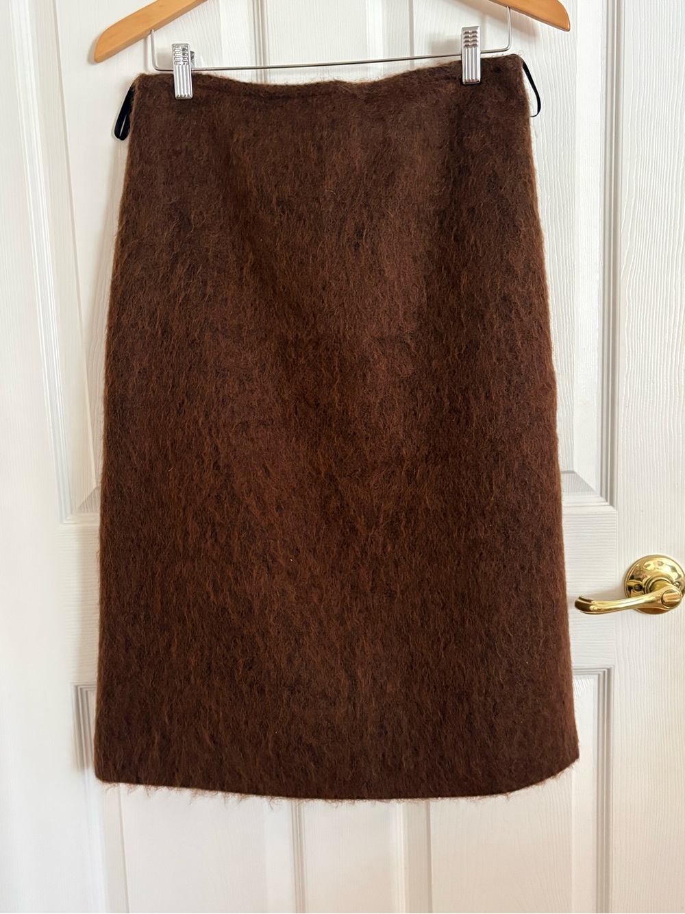 French Connection Brown Fuzzy Pencil Skirt